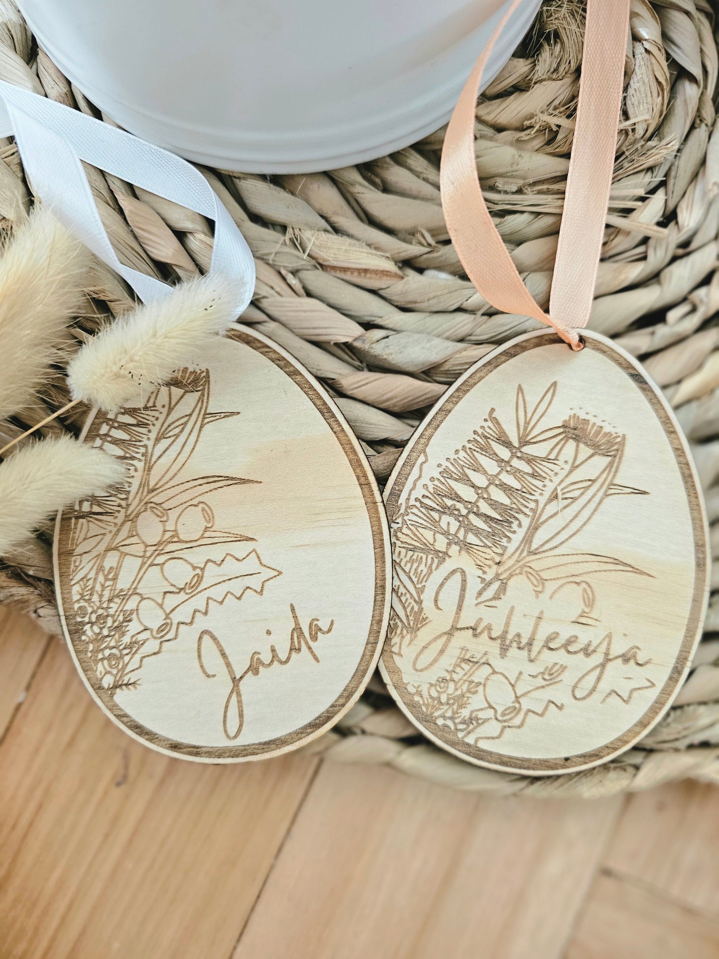 Native Flower Easter Egg Custom Tag