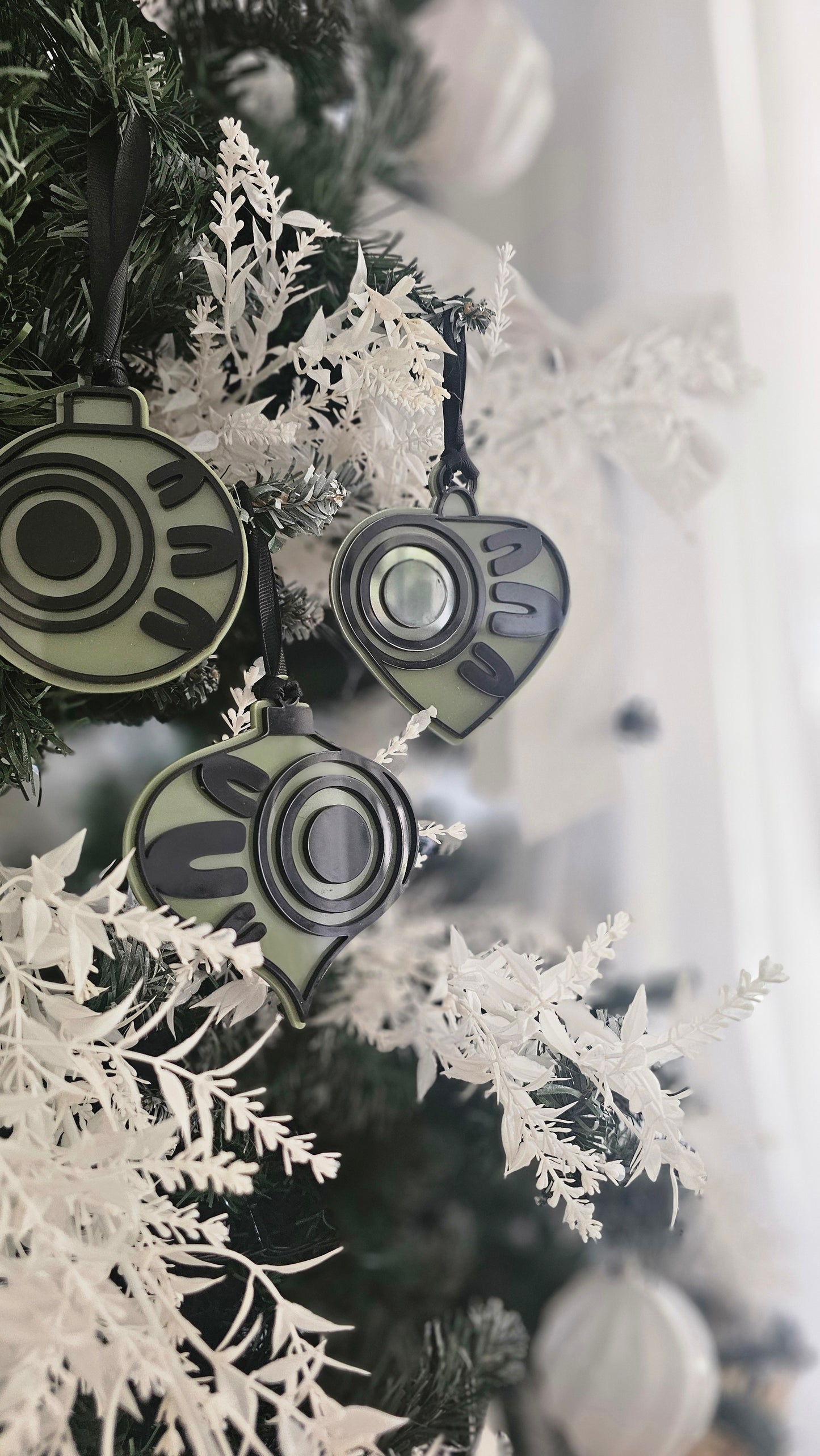 Aboriginal bauble 3 pack | sage & black