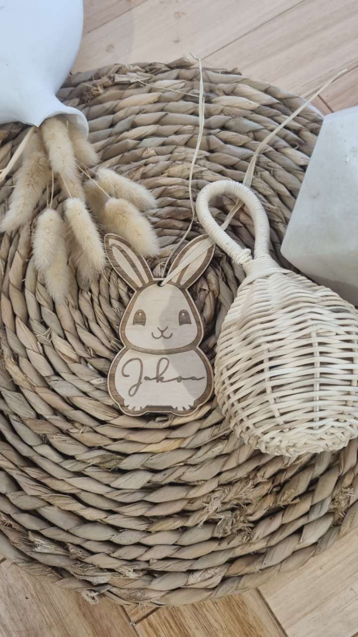 Cute Easter Bunny Shape Custom Tag