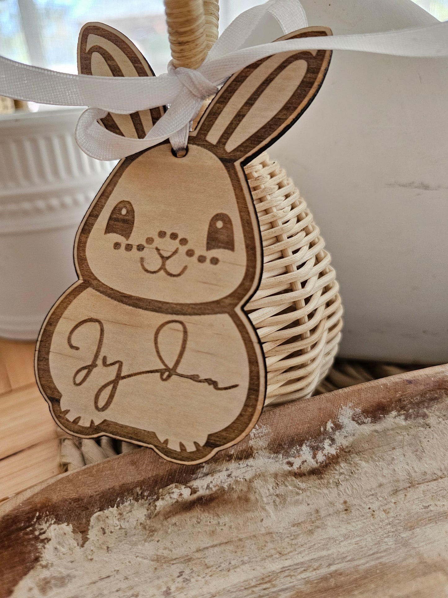 Aboriginal Easter Bunny Shape Custom Tag