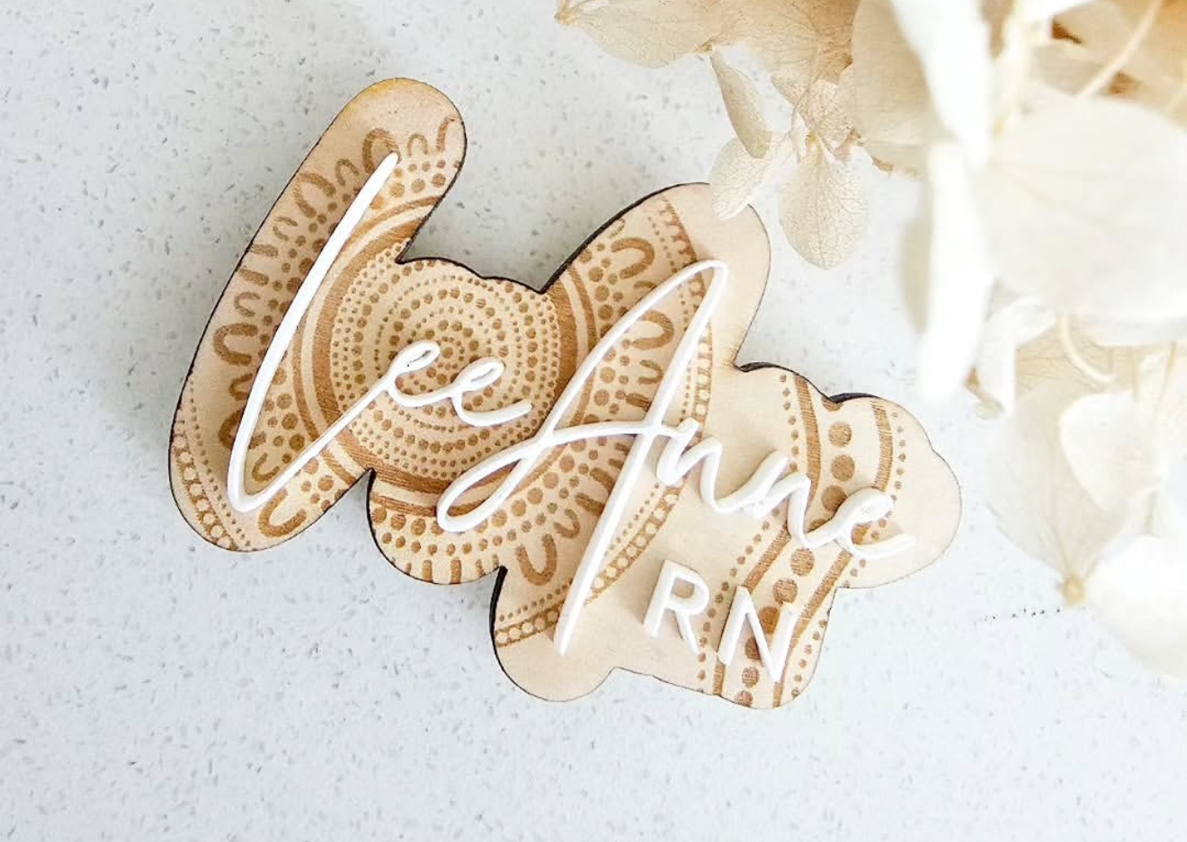 Wooden Name Tag