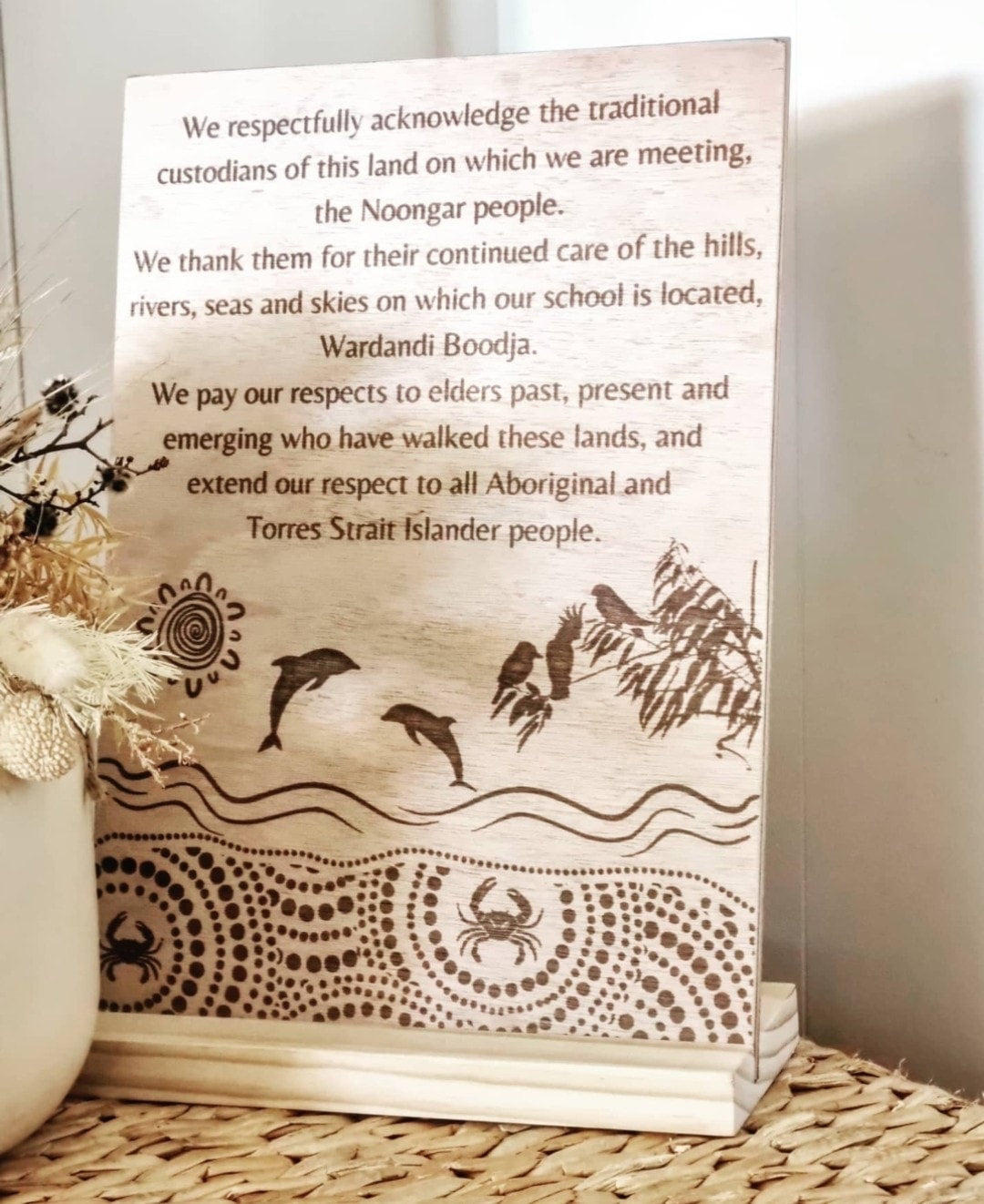 CUSTOM Acknowledgement Sign + Stand