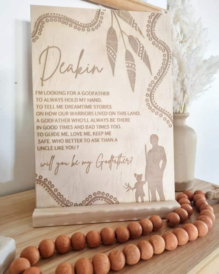 Will you be my Godfather plaque