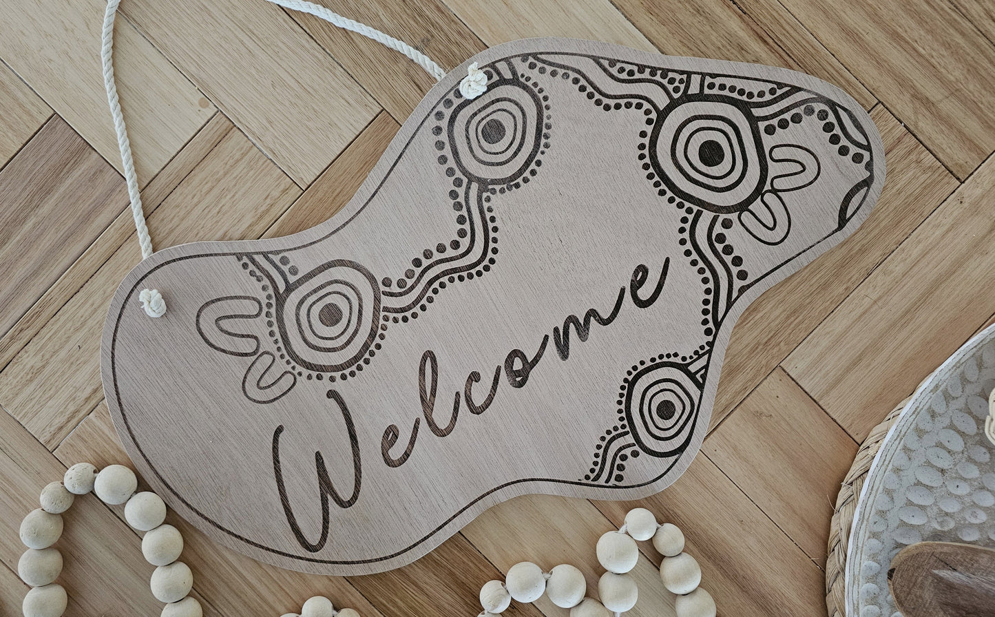 Wavy Welcome Sign