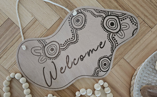 Wavy Welcome Sign