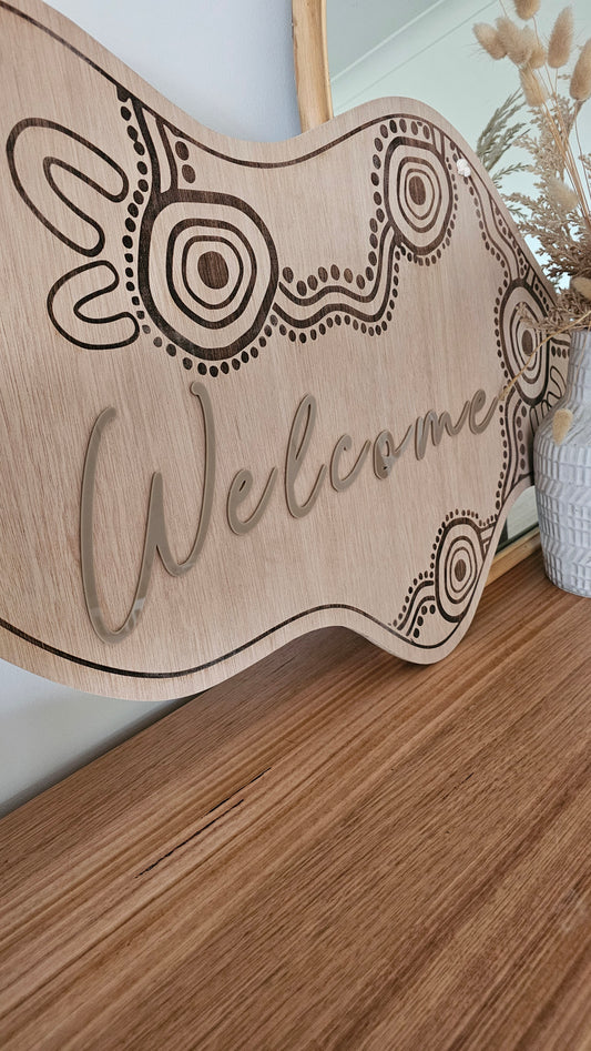 Wavy Welcome Sign + Acrylic