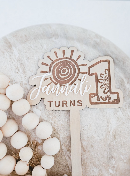 Number One Sun Cake Topper Design