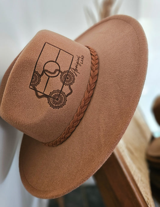 Aboriginal Fedora Style Hat | Brown