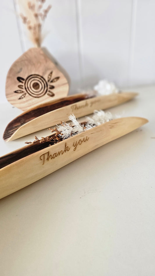 Custom thank you small coolamon + dried flowers