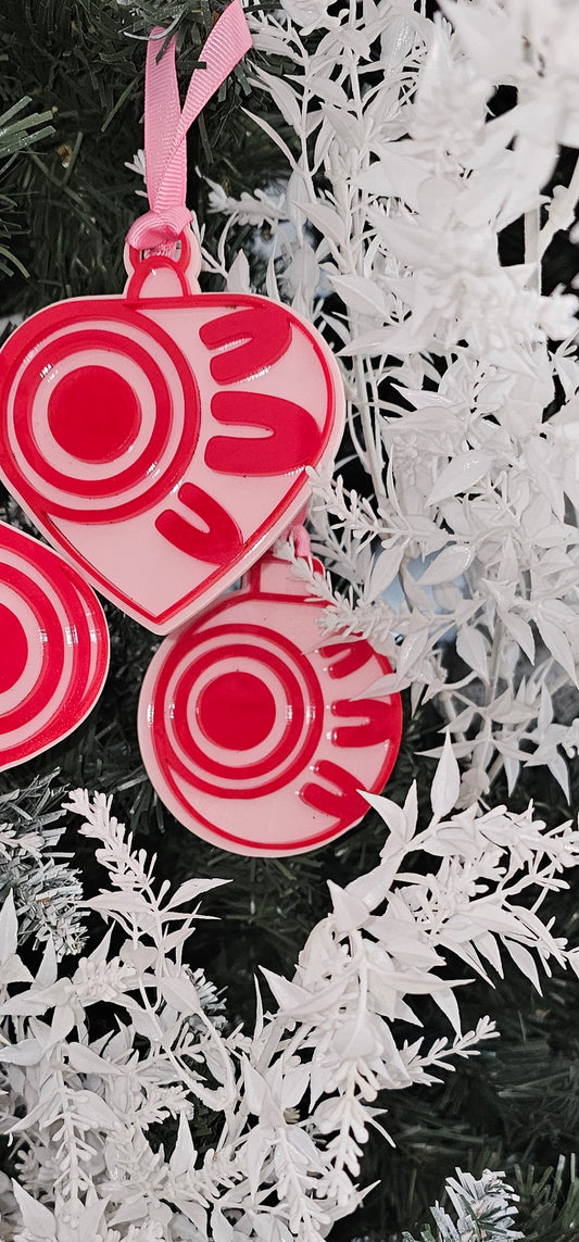 Aboriginal bauble 3 pack | pink & red