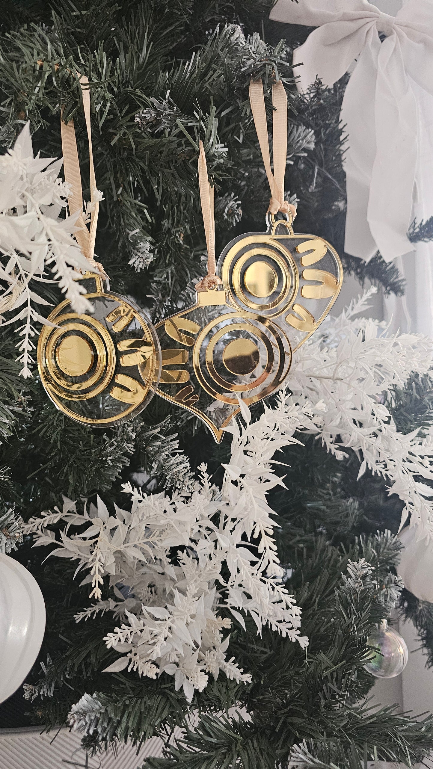 Aboriginal bauble 3 pack | clear & gold