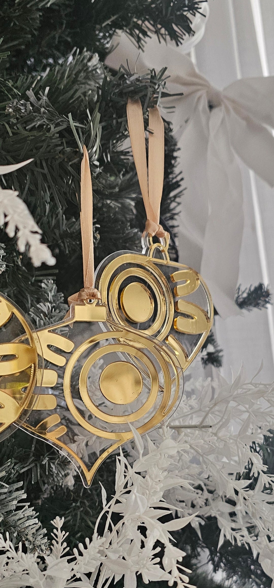 Aboriginal bauble 3 pack | clear & gold