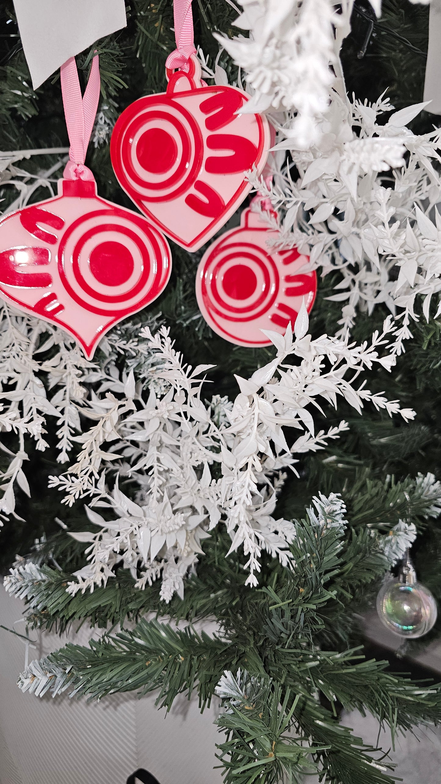 Aboriginal bauble 3 pack | pink & red