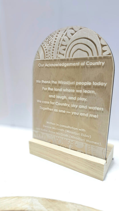 Custom a5 plaque + acrylic front