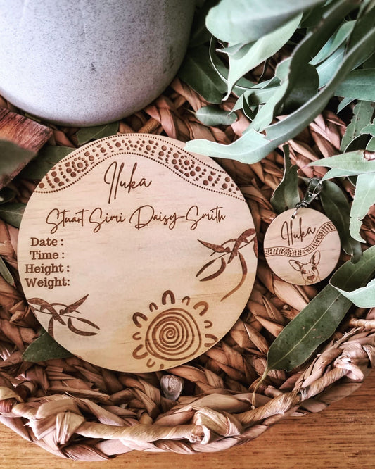 Announcement plaque + Keychain