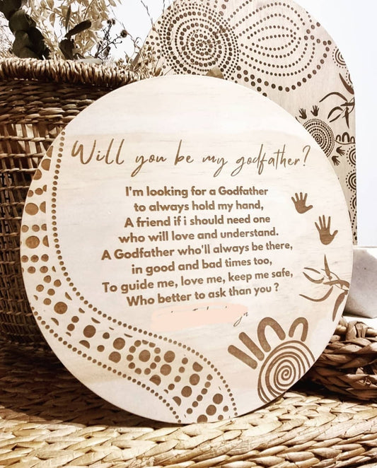 Will you be my Godfather plaque