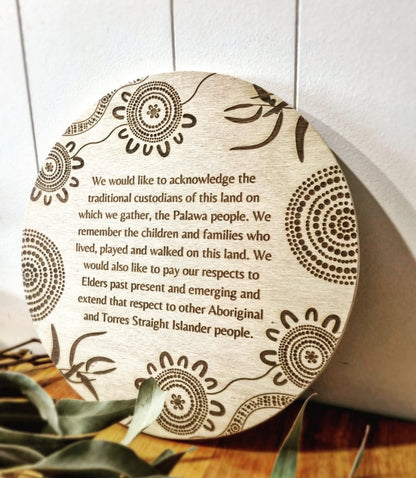 CUSTOM Acknowledgement of Country sign