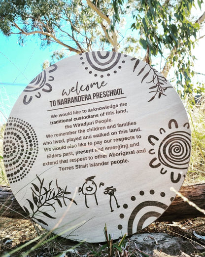 CUSTOM Acknowledgement of Country sign