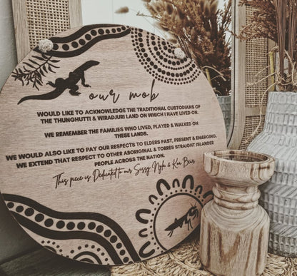 CUSTOM Acknowledgement of Country sign