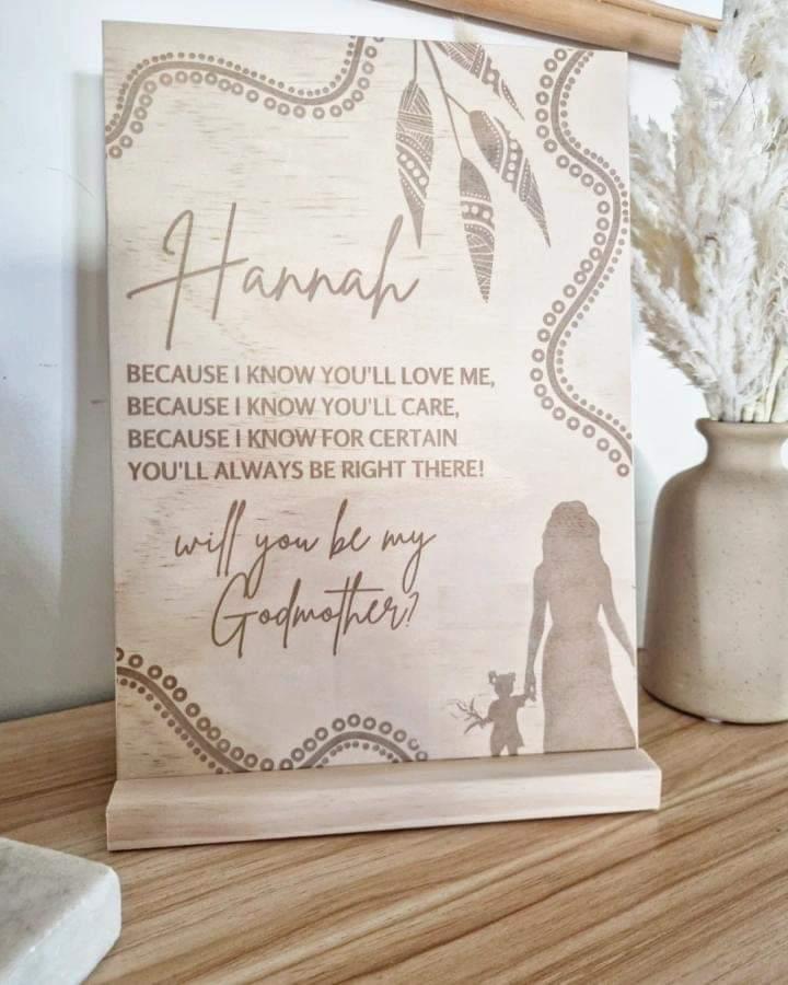 Will you be my Godmother plaque