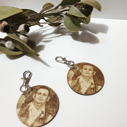 Wooden Key Chain- with photo