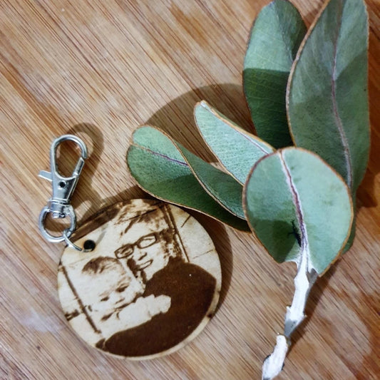 Wooden Key Chain- with photo